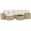 Image de vidaXL Salon de Jardin avec Coussins 7 pcs, Canapés de Terrasse, Ensemble de Meubles de Patio, Mobilier d'Extérieur, Beige Résine Tressée
