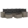 Image de vidaXL Salon de Jardin avec Coussins 7 pcs, Canapés de Terrasse, Ensemble de Meubles de Patio, Mobilier d'Extérieur, Gris Résine Tressée