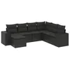 Image de vidaXL Salon de Jardin avec Coussins 7 pcs, Canapés de Terrasse, Ensemble de Meubles de Patio, Mobilier d'Extérieur, Noir Résine Tressée