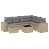 Image de vidaXL Salon de Jardin avec Coussins 8 pcs Beige résine tressée