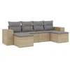 Image de vidaXL Salon de Jardin avec Coussins 6 pcs, Canapés de Terrasse, Ensemble de Meubles de Patio, Mobilier d'Extérieur, Beige Résine Tressée