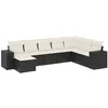 Image de vidaXL Salon de Jardin avec Coussins 8 pcs, Canapés de Terrasse, Ensemble de Meubles de Patio, Mobilier d'Extérieur, Noir Résine Tressée