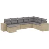 Image de vidaXL Salon de Jardin avec Coussins 8 pcs Beige résine tressée