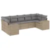 Image de vidaXL Salon de Jardin avec Coussins 7 pcs, Canapés de Terrasse, Ensemble de Meubles de Patio, Mobilier d'Extérieur, Beige Résine Tressée