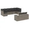 Image de vidaXL Salon de Jardin avec Coussins 9 pcs, Canapés de Terrasse, Ensemble de Meubles de Patio, Mobilier d'Extérieur, Gris Résine Tressée
