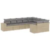 Image de vidaXL Salon de Jardin avec Coussins 9 pcs, Canapés de Terrasse, Ensemble de Meubles de Patio, Mobilier d'Extérieur, Beige Résine Tressée