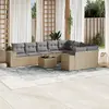 Image de vidaXL Salon de jardin avec coussins 10 pcs beige résine tressée