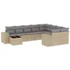 Image de vidaXL Salon de Jardin avec Coussins 10 pcs, Canapés de Terrasse, Ensemble de Meubles de Patio, Mobilier d'Extérieur, Beige Résine Tressée
