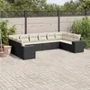 Image de vidaXL Salon de jardin 10 pcs avec coussins noir résine tressée