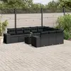 Image de vidaXL Salon de jardin 11 pcs avec coussins noir résine tressée