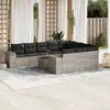Image de vidaXL Salon de jardin 11 pcs avec coussins gris clair résine tressée