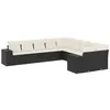 Image de vidaXL Salon de Jardin avec Coussins 10 pcs, Canapés de Terrasse, Ensemble de Meubles de Patio, Mobilier d'Extérieur, Noir Résine Tressée