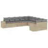 Image de vidaXL Salon de Jardin avec Coussins 10 pcs, Canapés de Terrasse, Ensemble de Meubles de Patio, Mobilier d'Extérieur, Beige Résine Tressée