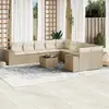 Image de vidaXL Salon de jardin 11 pcs avec coussins beige résine tressée