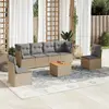 Image de vidaXL Salon de jardin avec coussins 7pcs mélange beige résine tressée