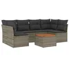 Image de vidaXL Salon de Jardin avec Coussins 7 pcs, Canapés de Terrasse, Ensemble de Meubles de Patio, Mobilier d'Extérieur, Gris Résine Tressée