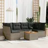 Image de vidaXL Salon de jardin avec coussins 7 pcs gris résine tressée