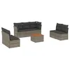 Image de vidaXL Salon de Jardin avec Coussins 8 pcs, Canapés de Terrasse, Ensemble de Meubles de Patio, Mobilier d'Extérieur, Gris Résine Tressée