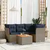 Image de vidaXL Salon de jardin 5 pcs avec coussins gris résine tressée