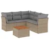 Image de vidaXL Salon de Jardin avec Coussins 6 pcs, Canapés de Terrasse, Ensemble de Meubles de Patio, Mobilier d'Extérieur, Mélange Beige Résine Tressée