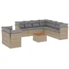 Image de vidaXL Salon de Jardin avec Coussins 11 pcs, Canapés de Terrasse, Ensemble de Meubles de Patio, Mobilier d'Extérieur, Mélange Beige Résine Tressée