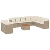 Image de vidaXL Salon de Jardin avec Coussins 11 pcs, Canapés de Terrasse, Ensemble de Meubles de Patio, Mobilier d'Extérieur, Beige Résine Tressée