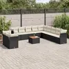 Image de vidaXL Salon de jardin 12 pcs avec coussins noir résine tressée