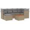 Image de vidaXL Salon de Jardin avec Coussins 7 pcs, Canapés de Terrasse, Ensemble de Meubles de Patio, Mobilier d'Extérieur, Mélange Beige Résine Tressée