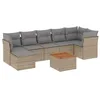 Image de vidaXL Salon de Jardin avec Coussins 8 pcs, Canapés de Terrasse, Ensemble de Meubles de Patio, Mobilier d'Extérieur, Mélange Beige Résine Tressée