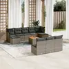 Image de vidaXL Salon de jardin 11 pcs avec coussins gris résine tressée