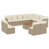 Image de vidaXL Salon de Jardin avec Coussins 13 pcs, Canapés de Terrasse, Ensemble de Meubles de Patio, Mobilier d'Extérieur, Beige Résine Tressée
