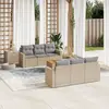 Image de vidaXL Salon de jardin avec coussins 7pcs mélange beige résine tressée