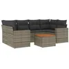 Image de vidaXL Salon de Jardin avec Coussins 7 pcs, Canapés de Terrasse, Ensemble de Meubles de Patio, Mobilier d'Extérieur, Gris Résine Tressée