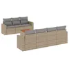 Image de vidaXL Salon de Jardin avec Coussins 8 pcs, Canapés de Terrasse, Ensemble de Meubles de Patio, Mobilier d'Extérieur, Mélange Beige Résine Tressée