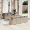 Image de vidaXL Salon de jardin avec coussins 8pcs mélange beige résine tressée