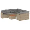 Image de vidaXL Salon de Jardin avec Coussins 9 pcs, Canapés de Terrasse, Ensemble de Meubles de Patio, Mobilier d'Extérieur, Mélange Beige Résine Tressée