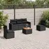 Image de vidaXL Salon de jardin 6 pcs avec coussins noir résine tressée