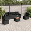 Image de vidaXL Salon de jardin 7 pcs avec coussins noir résine tressée