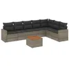 Image de vidaXL Salon de Jardin avec Coussins 8 pcs, Canapés de Terrasse, Ensemble de Meubles de Patio, Mobilier d'Extérieur, Gris Résine Tressée