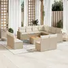 Image de vidaXL Salon de jardin avec coussins 12 pcs beige résine tressée