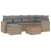 Image de vidaXL Salon de Jardin avec Coussins 7 pcs, Canapés de Terrasse, Ensemble de Meubles de Patio, Mobilier d'Extérieur, Mélange Beige Résine Tressée
