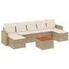 Image de vidaXL Salon de Jardin avec Coussins 8 pcs, Canapés de Terrasse, Ensemble de Meubles de Patio, Mobilier d'Extérieur, Beige Résine Tressée