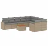 Image de vidaXL Salon de Jardin avec Coussins 10 pcs, Canapés de Terrasse, Ensemble de Meubles de Patio, Mobilier d'Extérieur, Mélange Beige Résine Tressée