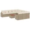 Image de vidaXL Salon de Jardin avec Coussins 12 pcs, Canapés de Terrasse, Ensemble de Meubles de Patio, Mobilier d'Extérieur, Beige Résine Tressée