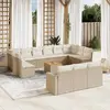 Image de vidaXL Salon de jardin avec coussins 14 pcs beige résine tressée