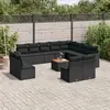 Image de vidaXL Salon de jardin avec coussins 13 pcs noir résine tressée