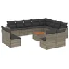 Image de vidaXL Salon de Jardin avec Coussins 13 pcs Gris résine tressée