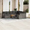 Image de vidaXL Salon de jardin 11 pcs avec coussins gris résine tressée