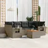 Image de vidaXL Salon de jardin avec coussins 7 pcs gris résine tressée