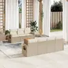 Image de vidaXL Salon de jardin avec coussins 8 pcs beige résine tressée